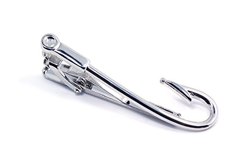 ZUNON Fishing Hooks Tie Clips Bar Tacks Mens Silver Golden Tone Leisure Fishermen Sportsmen Fathers Dad Husband Activities2