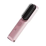 Haarglätter mit Bürste | Glättbürste, 22 cm (1 Stück) USB-beheizte negative Ionen, 4 Temperaturmodi Anzeige | Tragbares Styling-Werkzeug zum Glätten und Locken der Haare