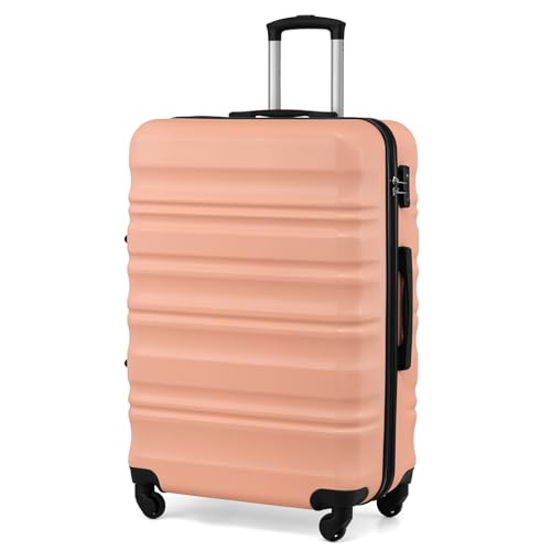 COOLIFE Large Suitcase 28 Inch, Extra Large Hardshell Checked Luggage with TSA Lock, Smooth Wheels, Durable ABS+PC Travel Suitcase for International Flights Overseas Journey（Sakura Pink） 28