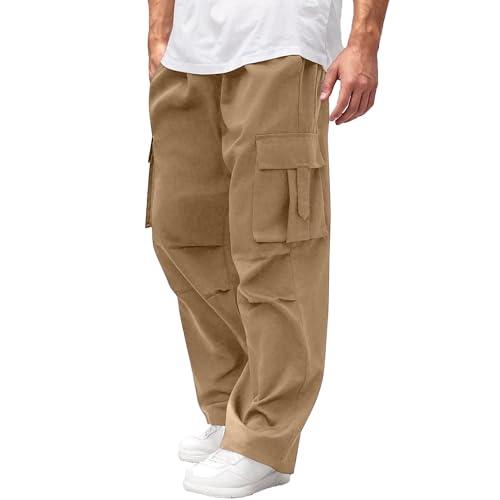 Pantalon cargo ample homme jambe large jogging décontracté poches