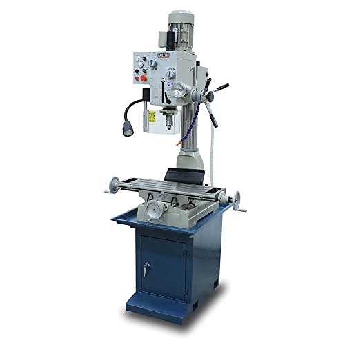 Baileigh Industrial - VMD-828G; 110V Gear Driven Mill and Drill, Includes Stand, Coolant System, Work Light, and R8 Spindle (1020692)