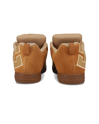 DC Men's Court Graffik SE Skate Sneaker, Brown/Gum, 163