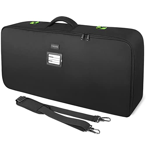 YOREPEK Padded Travel Bag Compatible with UPPAbaby RumbleSeat/Bassinet, Stroller Second Seat Bag For Airplane with 2 Inner Pockets, Large Storage Bag for baby travel essentials, Black/Green