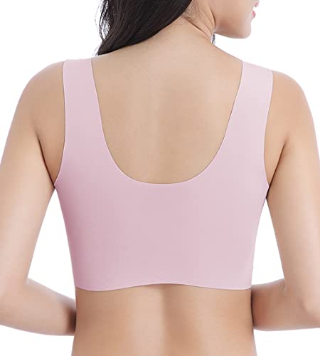Image of WOWENY Seamless Lace Bras for Women Wirefree Comfortable Mesh Padded Soft Back Smoothing Bra