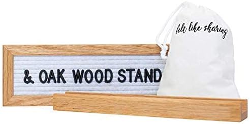 Tablero de letras de fieltro blanco de 10 x 3.5 pulgadas. Soporte de madera de roble para tableros de letras de fieltro, 10 pulgadas de largo.