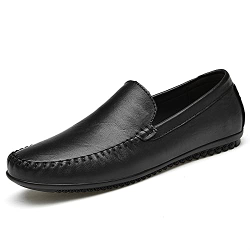 Men's Loafers Simple Slip On Moccasins Shoes Driving Loafers Leather Lightweight Flexible Flat Heel Outdoor Casual Slip-ons