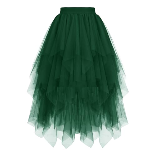 GOOBGS Damen Tüllrock Party Fee Mehrschichtig Unregelmäßiger Röcke...