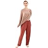 amropi Women's Long Sleeve Pyjama Set Loungewear Full Length Nightwear Sleepwear Wheat Burgundy, 3XL #4