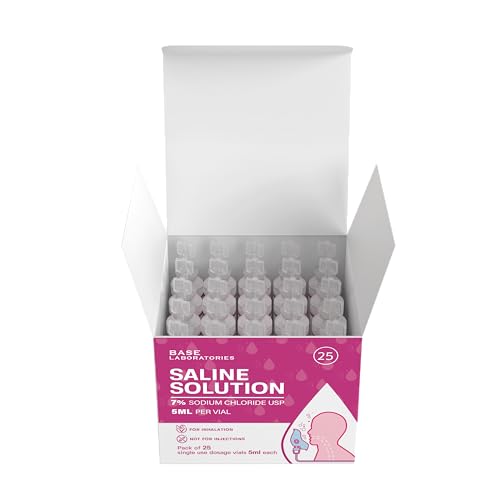 BASE LABORATORIES 7% Saline Solution for Nebulizer Machine | Saline Solution for Inhalation & Nasal Irrigation | High 7% Concentration l 25 Vials 5ml Unit Dose - Thumbnail 6
