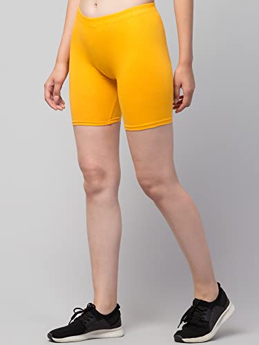 Image of Women's Cycling Shorts - Skin Fit Stretchable Tights for Gym, Sports, Running, Yoga & Layering Under Dresses - High-Waist, Seamless, Moisture-Wicking