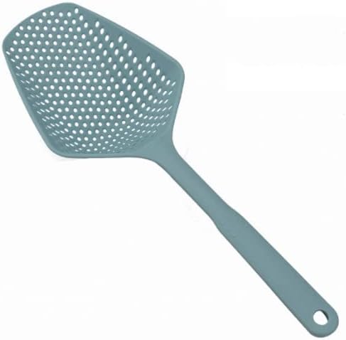 Colador de cucharas de nailon de cocina, cuchara de espumador con mango largo, coladores de pala de drenaje, palas de fugas de agua, coladores de