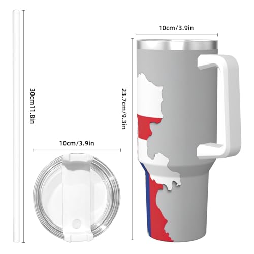Grand gobelet avec poignée drapeau Serbie Map01 pour usage quotidien