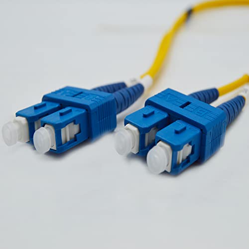 Image of FiberCablesDirect OS2 Single-Mode Fiber Patch Cable | Length Options: 0.5M-300M | SC to SC | 5M (16.4ft) | Duplex 9 /125m | 1G /10G SFP & 10GBASE Compatible | Yellow OFNR PVC