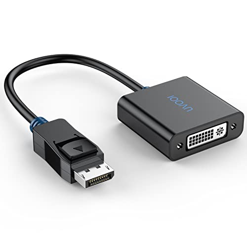 UVOOI DisplayPort to DVI Adapter, Display Port DP to DVI-D Adapter Cord Male to Female for All DP Port Devices Compatible with Lenovo, Dell, HP and Other Brands