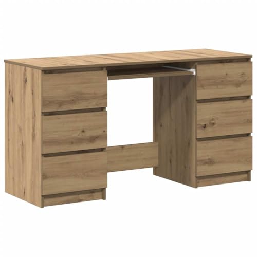 vidaXL Schreibtisch Artisan-Eiche 140x50x77 cm Holzwerkstoff, Tisch, Arbeitstisch, Büroschreibtisch, Bürotisch, Computertisch, Büromöbel, Schreibpult