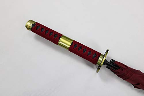 Kurop Samurai Sword More Elaborate Handle Umbrella Ninja Katana Japanese Long Umbrella (Demon's red sword)