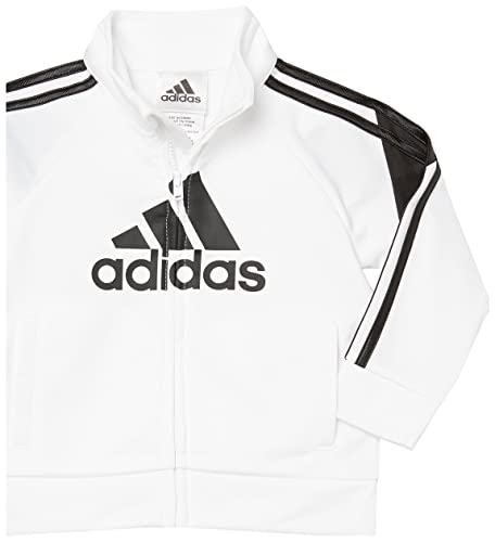 Adidas Boys' 2 Piece Colorblock Tricot Track Set, White, 7 #TOP2