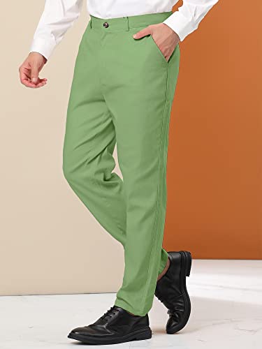 Lars Amadeus Men's Dress Trousers Solid Color Flat Front Skinny Business Pants2