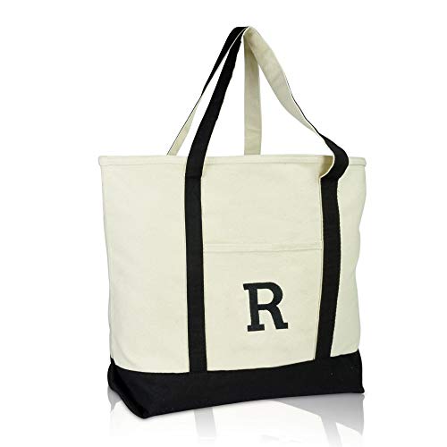 Bolso Tote DALIX Inicial R Negro con Cierre