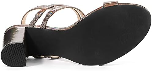 Allegra K Women's Slingback Block Heel Ankle Strap Gunmetal Sandals 6.5 M US | Image 4