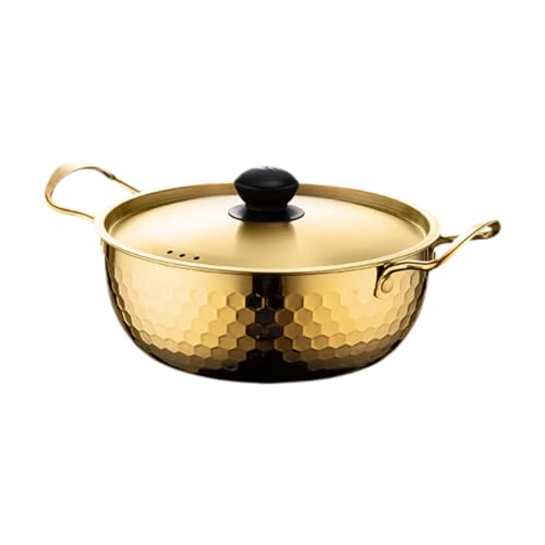 Marmite à ramen coréenne 22cm, grande casserole dorée pour soupe et nouilles