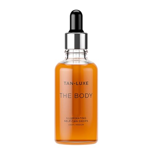 Tan-Luxe THE BODY Self Tan Drops, Light/Medium (50 ml) Add Tanning Drops to Skin Care for Custom Body Tan, Cruelty Free & Vegan