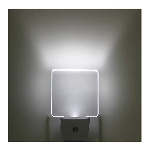 2 Pack 0.5W Plug in LED Night Light with Dusk to Dawn Sensor Daylight Cool White