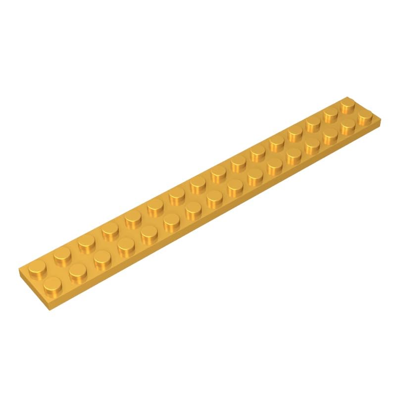 4282 Foundation Plate Plate 2x16 10 Pieces GDS-517 Compatible with Lego Building Blocks Color:Chrome Gold โ image 1