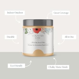 Country Chic All-in-One Chalk Paint for Furniture, Cabinets, Home Decor, Eco-Friendly, Matte Finish, Built-In Primer & Top Coat for Wood, Metal - Bee's Knees (Soft Yellow) - 8 oz (237 ml)