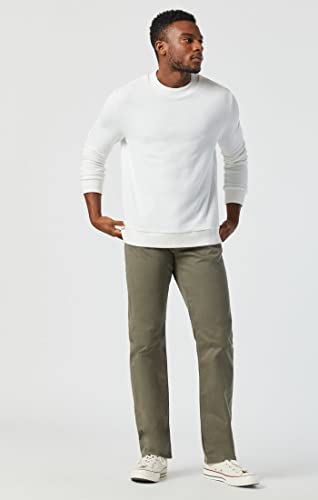 Mavi Zach Men's Straight Leg Pants, Regular Rise Twill Pants for Men, Dusty Olive Twill, Khaki Green Work Pants, 35 x 342