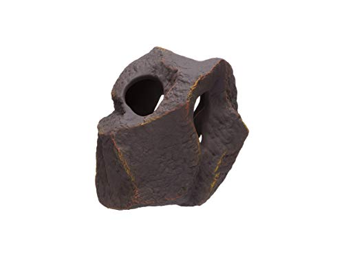 Image of Plecoceramics Aquarium Ceramic Decorations Cave Betta Stone Decor - Aquarium Fish Tank Hideway Decor for breeding Cichlids Plecos Betta Toys Hideout (Boulder)