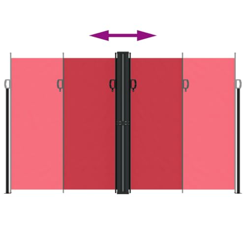 Store latéral extensible rouge pour bloquer le vis-à-vis du jardin - 5