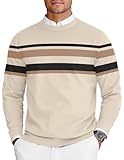 COOFANDY Mens Crew Neck Sweaters Long Sleeve Lightweight Knit Dress Pullover Sweaters