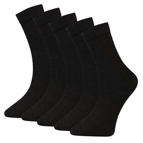 Image of Women's Bamboo Viscose Ankle Socks - 5-Pack Soft Breathable Lightweight Everyday Size 6-9, Black White and Gray