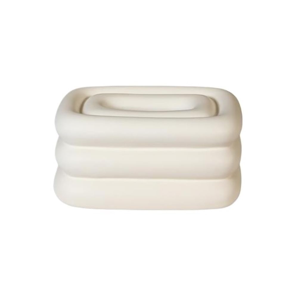 Tissue Case Tissue Box Ceramic Household Creative Multifunctional Holder Tissue Dispenser(White)