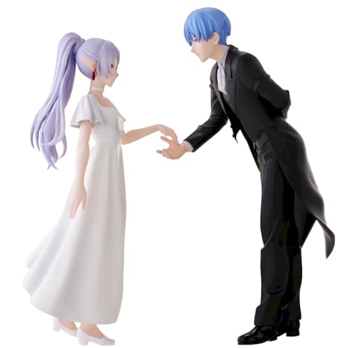 Jilijia 2 figuras de acción de personajes de anime Frieren Himmel, edición de boda, estatua de PVC, adorno coleccionable para decoración de escritorio, 19 cm