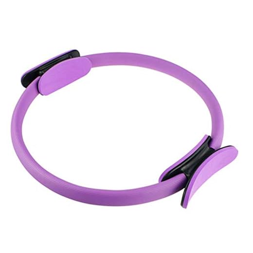 Anello per Pilates Manico Confortevole Anello Antiscivolo Resistente per l'allenamento Sportivo per Le Donne Cerchio di Resistenza cinetica Fitness Cerchio di Yoga(Viola)