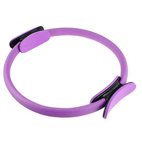 Anillo de Pilates con Mango cómodo, Anillo de Entrenamiento Deportivo Duradero Antideslizante para Mujeres, círculo de Resistencia cinética de Fitness, círculo de Yoga (Morado)