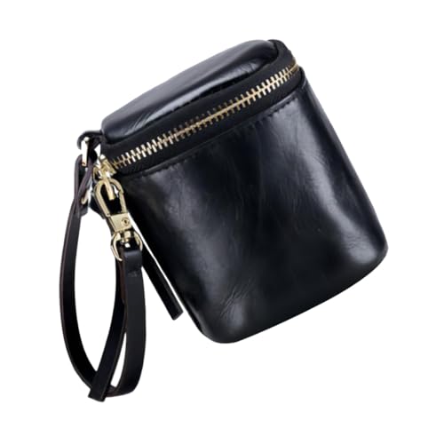 Paquet à cosmétiques en cuir véritable de style minimaliste chic