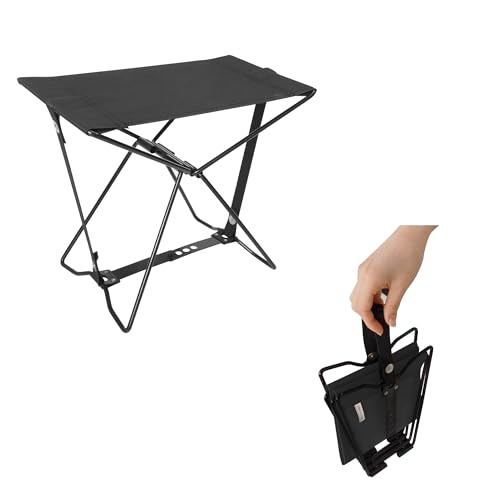 TENPLAY Compact Camping Stool,Poratable Folding Chair,Easy Set Up 600D Oxford PVC/PE Waterproof Coating for Traveling Hiking Fishing BBQ. (Black)