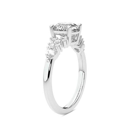 FRIENDLY DIAMONDS Lab Grown Diamond Engagement Ring For Women 0.50-6 Carat IGI Certified | 14K Or 18K White, Yellow Or Rose Gold | Josephine Four Prong Side Stone Diamond Ring | FG-VS1-VS2 Quality3