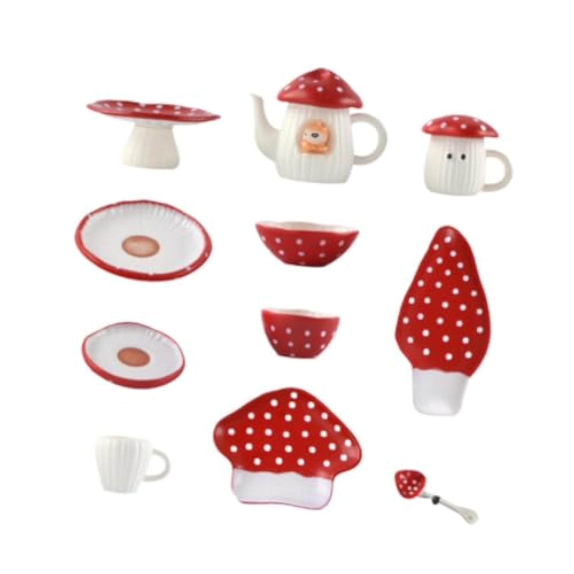 Dollhouse Mushroom Tableware 1:6 Scale