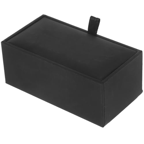 BESPORTBLE Boîte à Boutons de Manchette Cuir Noir Format Étui Élégant pour Rangement et Protection Bijoux Accessoire Pratique pour Transport et Cadeau Raffiné