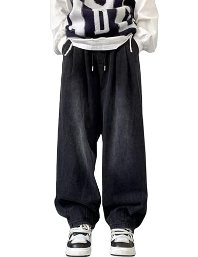 Y2k Mens Baggy Jeans Aesthetic Skater Jeans Vintage Plain Pants Vintage Wide Leg Streetwear Jeans