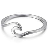 Jude Jewelers Stainless Steel Ocean Sea Wave Vacation Holiday Promise Statement Ring (Silver, 9)