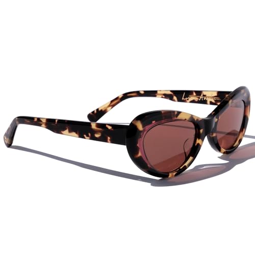 TYCHE + ISET Retro Brown Cat Eye Sunglasses, Luxury Style