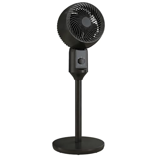 HOMCOM 9 Pedestal Fan, 70° Oscillation 90° Vertical Tilt Oscillating Air Circulator with 3 Speeds, Standing Fan for Home Office, Bedroom, Black