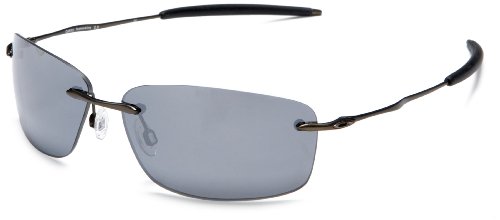 Image of Oakley Men's Nanowire 2.0 Iridium Polarized Sunglasses,Pewter Frame /Black Lens,one size