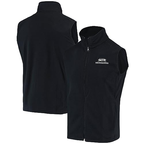 Image of dunbrooke Men's Black Minnesota Vikings Houston Fleece Full-Zip Vest