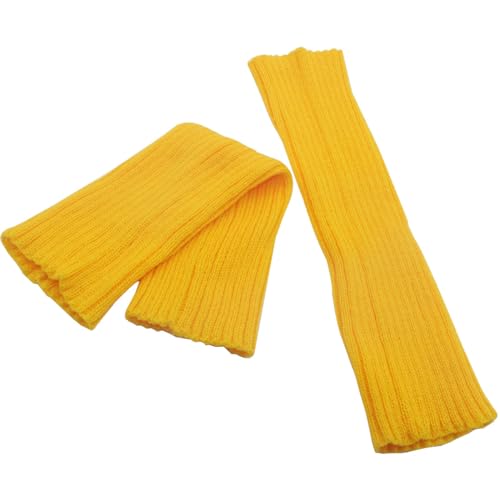 Image of FZBNSRKO Women Girls 80s Knit Leg Warmers Ribbed Long Leg Warmers for Party Sports Accessories
